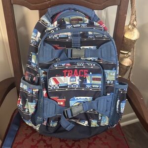 Pottery Barn Kids Blue Train Backpack